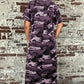 T-Shirt-Maxikleid mit Camouflage-Druck für Frauen