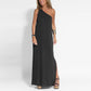 Elegantes One-Shoulder-Kleid mit Schlitz in Knöchellänge
