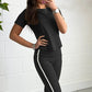 🏙️Urbanes modernes Damen-Sportset mit Rundhalsausschnitt und figurbetontem Design✨