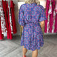 Elegantes bedrucktes Damenkleid mit V-Ausschnitt