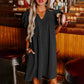 Damen Casual V-Ausschnitt Rüschen Plissee-Kleid