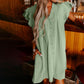 Damen Casual V-Ausschnitt Rüschen Plissee-Kleid