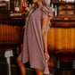 Damen Casual V-Ausschnitt Rüschen Plissee-Kleid