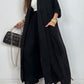 Damen Freizeit-Zweiteiler: Lange offene Jacke & Hose mit weitem Bein