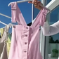 Süße und lässige Damen-Latzhose in Unifarben mit verstellbaren Trägern