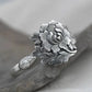 Vintage Silber 3D Pfingstrose Armband