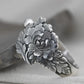 Vintage Silber 3D Pfingstrose Armband
