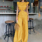 💝Eleganter, einfarbiger Jumpsuit mit Rüschen für Damen