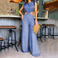 💝Eleganter, einfarbiger Jumpsuit mit Rüschen für Damen