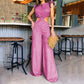 💝Eleganter, einfarbiger Jumpsuit mit Rüschen für Damen