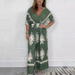 Jumpsuit mit V-Ausschnitt und weitem Bein für Damen