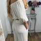 2-teiliges Set aus schulterfreiem Oberteil und Hose für Damen