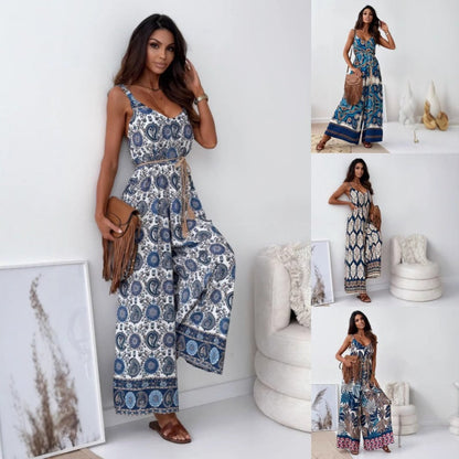 Trendiger rückenfreier Jumpsuit für Damen mit Quastengürtel