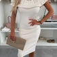 🌸Zeitlich begrenzt 50% RABATT🌸Damen elegantes schulterfreies figurbetontes Kleid mit Raffung