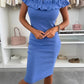 🌸Zeitlich begrenzt 50% RABATT🌸Damen elegantes schulterfreies figurbetontes Kleid mit Raffung