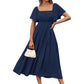 Elegantes Kleid mit fließendem, quadratischem Ausschnitt für Frauen