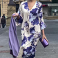 Elegantes langes Damen-Kleid mit V-Ausschnitt