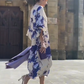 Elegantes langes Damen-Kleid mit V-Ausschnitt