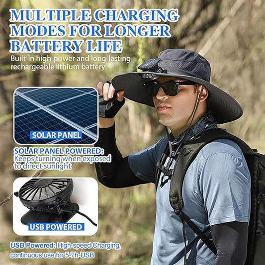 🎁 Hot Sale 50% OFF 💖 Ultraleichte Solar Fan Sonnenhut