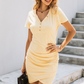Damen Freizeit-Wickelkleid mit Raffung in Mini-Länge