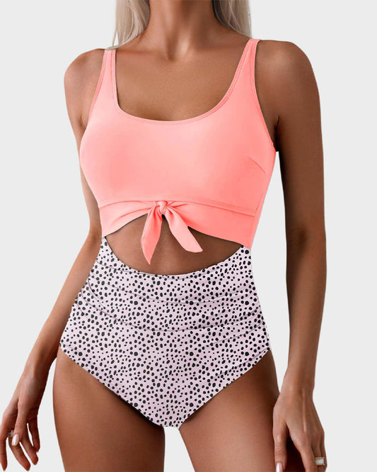 🏖️💓2026 Sommer-Hot-Sale - 50% Rabatt🩱Einteiliger Badeanzug mit gerafftem Knoten und Bauchkontrolle