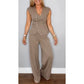 🔥Damen elegantes Set: Oberteil mit V-Ausschnitt und Hose