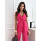 ☀️Frauen ärmelloser V-Ausschnitt Solid Jumpsuit🕊️