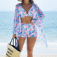 3-teiliges Bikini-Set mit Tunika für Damen