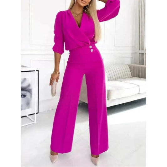 🌸Neue Ankunft 50%OFF💖 Damen Mode V-Ausschnitt Top und Hose Set