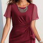 Damen elegantes, modisches und einfarbiges Kleid
