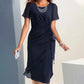 Damen elegantes, modisches und einfarbiges Kleid