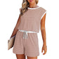 Gestreiftes Damen-Top mit langen Ärmeln Shorts 2-tlg
