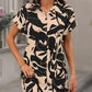 ✨ Damenmode Blumendruck Kurzarm Shirt Kleid