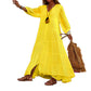 Damen lockeres Maxikleid mit V-Ausschnitt