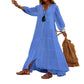 Damen lockeres Maxikleid mit V-Ausschnitt
