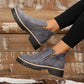 📢📢50%Rabatt!!!🎉🥾 Damenschuhe trendig und komfortabel, runde Spitze mit Zip 🌟👢