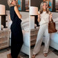 Lässiges ärmelloses Damen-Top und Hosen-Set