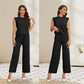 Lässiges ärmelloses Damen-Top und Hosen-Set