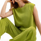 Lässiges ärmelloses Damen-Top und Hosen-Set