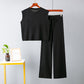 Lässiges ärmelloses Damen-Top und Hosen-Set