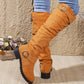 Damenstiefel mit Knickeleder und Schnallenriemen