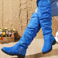 Damenstiefel mit Knickeleder und Schnallenriemen