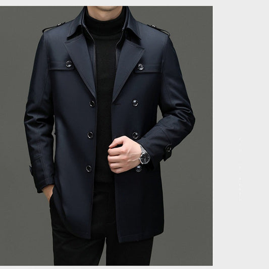 📢📢50%Rabatt!!!🎉✨Mittellanger Trenchcoat für Herren mit herausnehmbarem Innenfutter✈Versandkostenfrei