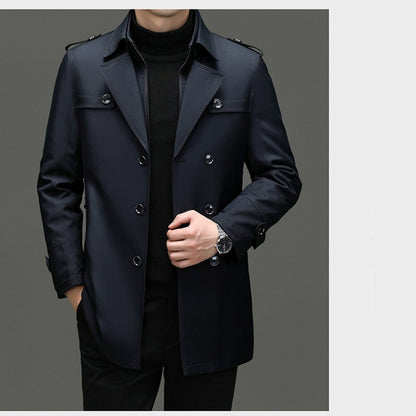 🔈🔈60 % Rabatt!🔥Mittellanger Trenchcoat für Herren mit herausnehmbarem Innenfutter🚀Versandkostenfrei