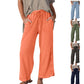 Damen bequeme Weitbeinhose mit elastischem Bund