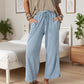 Damen bequeme Weitbeinhose mit elastischem Bund
