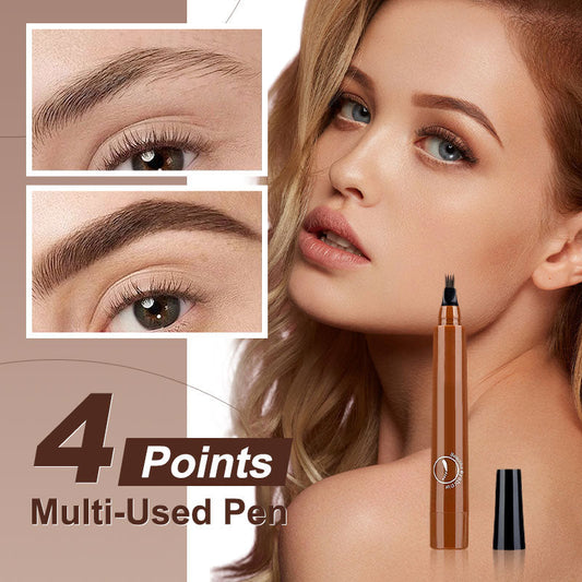 🔥4-End Natural Augenbrauenstift, Schaffen Sie schnell ein elegantes Augenbrauen-Make-up🔥