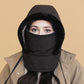 Warme Thermomütze mit Plüschfutter und Gesichtsmaske für Damen und Herren