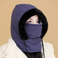Warme Thermomütze mit Plüschfutter und Gesichtsmaske für Damen und Herren