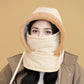 Warme Thermomütze mit Plüschfutter und Gesichtsmaske für Damen und Herren